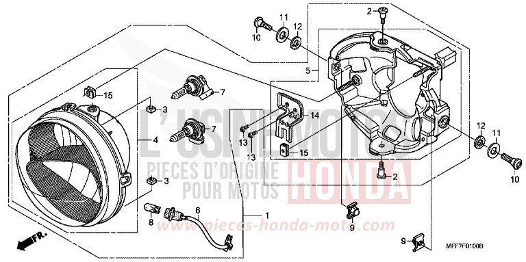 SCHEINWERFER von TRANSALP ABS SHASTA WHITE (NH138X) von 2011